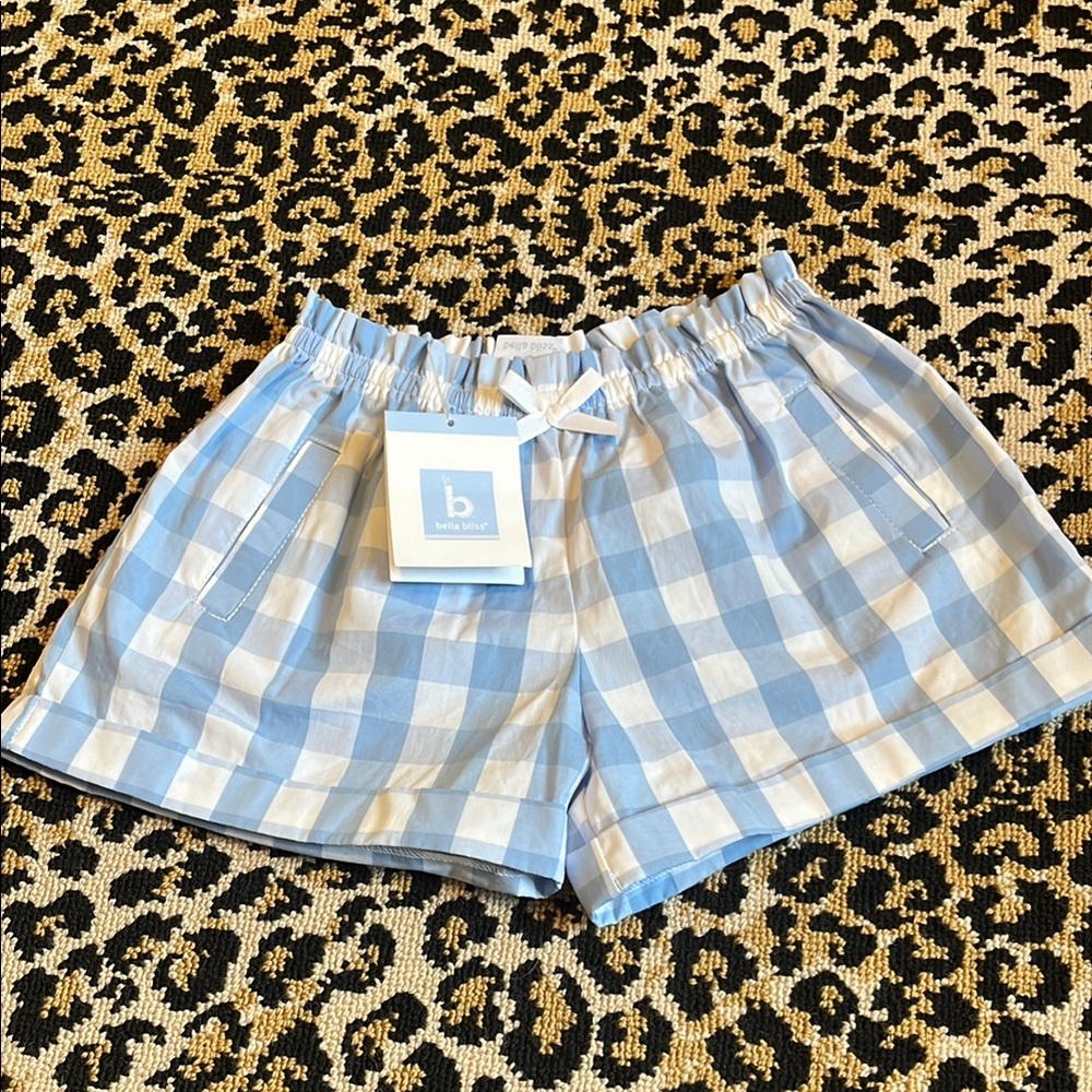 Girls size 8 Blue Gingham Shorts